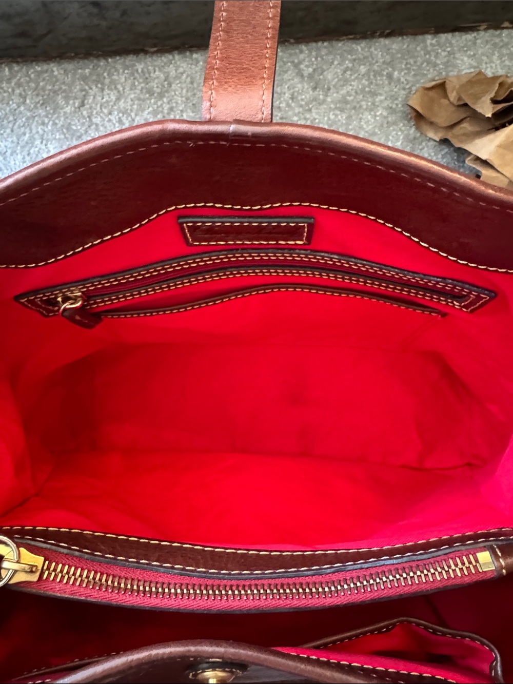 Dooney & Bourke Florentine Perry Satchel in Chestnut - Picture 15 of 16